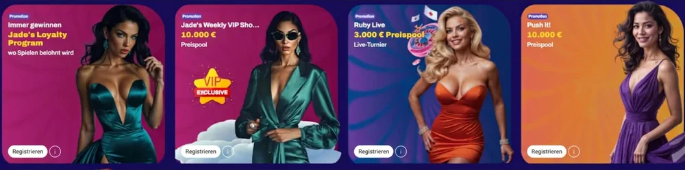 Candy Spinz Sonderangebote Abschnitt, der VIP-Status, Herausforderungen und bonus crab hervorhebt.